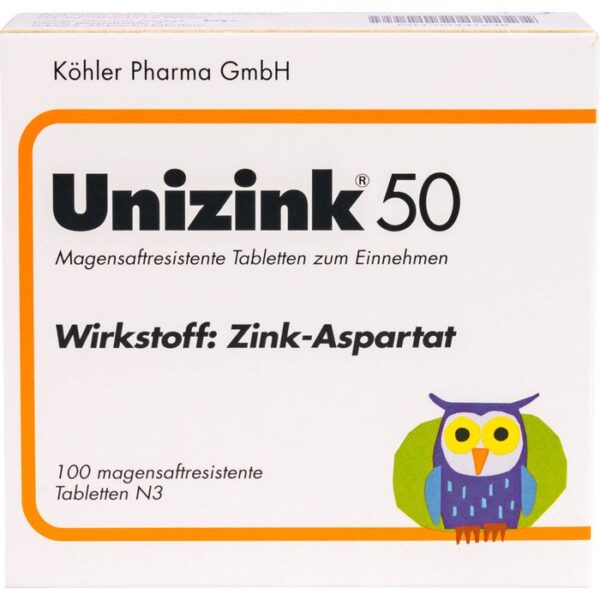 UNIZINK 50 magensaftresistente Tabletten 100 St.