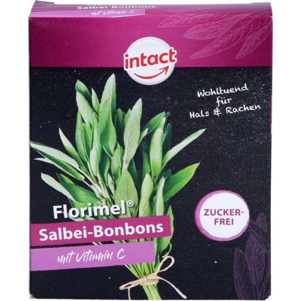 FLORIMEL Salbeibonbons m.Vitamin C zuckerfrei 40 g