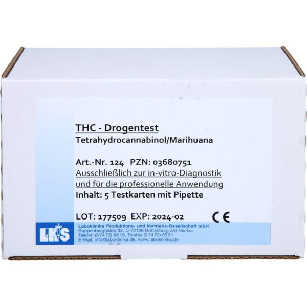 DROGENTEST Tetrahydrocann.Single Card Urin LKS 5 St.