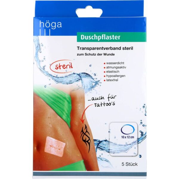 DUSCHPFLASTER 10x12 cm Transparentverband steril 5 St.