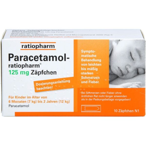 PARACETAMOL-ratiopharm 125 mg Zäpfchen 10 St.