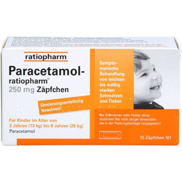 PARACETAMOL-ratiopharm 250 mg Zäpfchen 10 St.