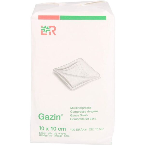 GAZIN Mullkomp.10x10 cm unsteril 12fach Op 100 St.