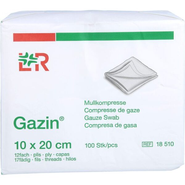 GAZIN Mullkomp.10x20 cm unsteril 12fach Op 100 St.