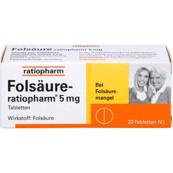 FOLSÄURE-RATIOPHARM 5 mg Tabletten 20 St.