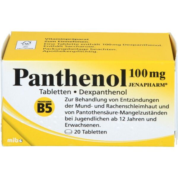 PANTHENOL 100 mg Jenapharm Tabletten 20 St.