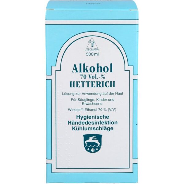 ALKOHOL 70% V/V Hetterich 500 ml