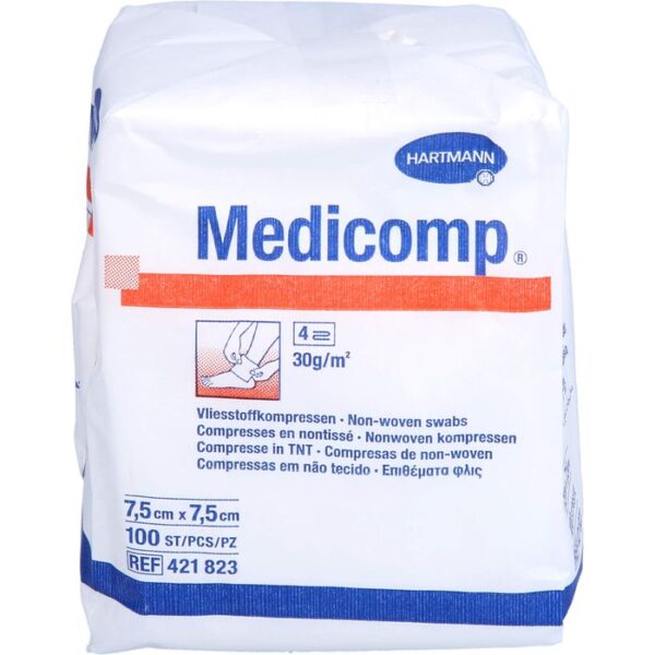 MEDICOMP Vlieskomp.unsteril 7,5x7,5 cm 4lagig 100 St.