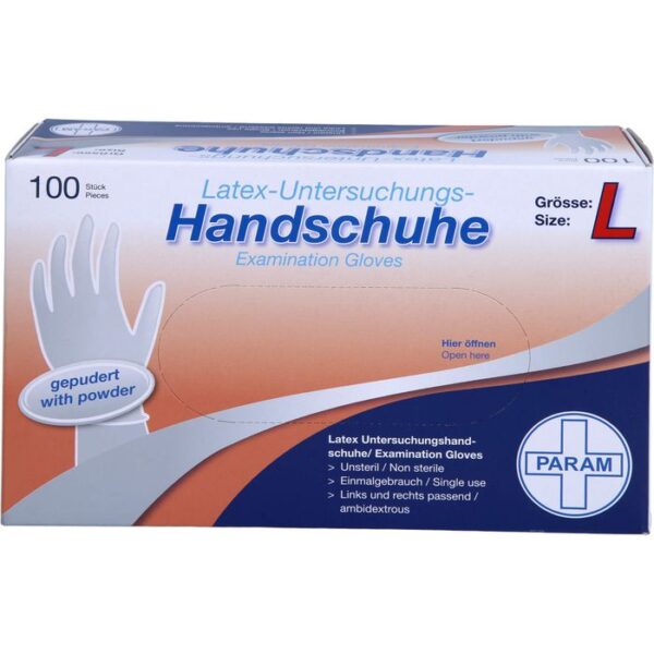 HANDSCHUHE Einmal Latex gepudert L 100 St.