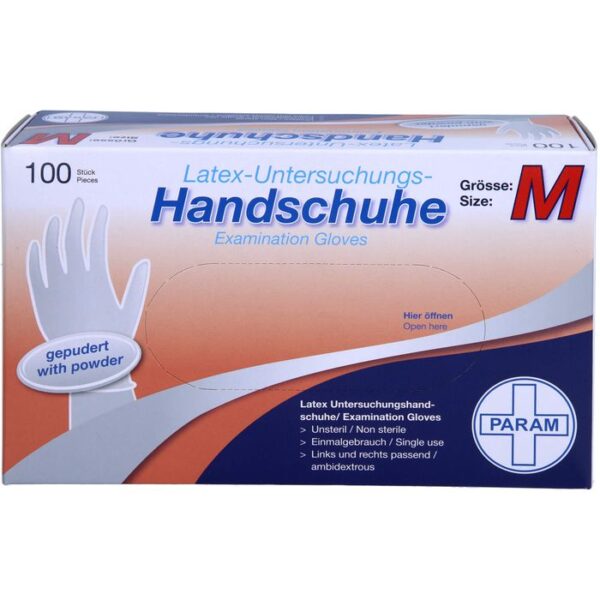 HANDSCHUHE Einmal Latex gepudert M 100 St.