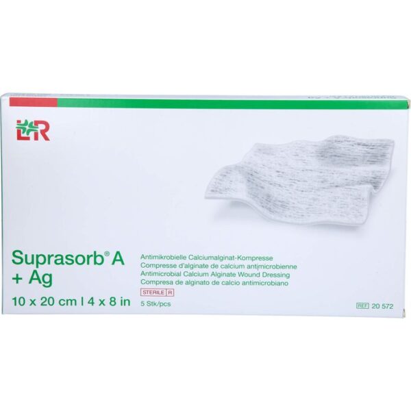 SUPRASORB A+Ag Antimik.Cal.Alginat Kompr.10x20 cm 5 St.