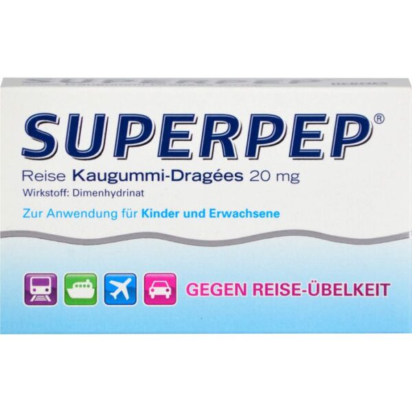 SUPERPEP Reise Kaugummi Dragees 20 mg 10 St.