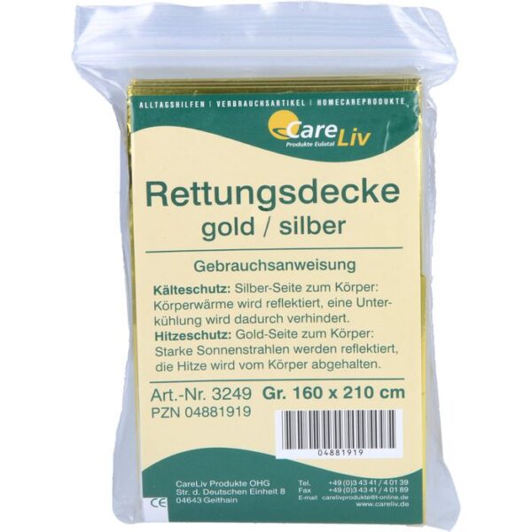 RETTUNGSDECKE 160x210 cm gold/silber 1 St.