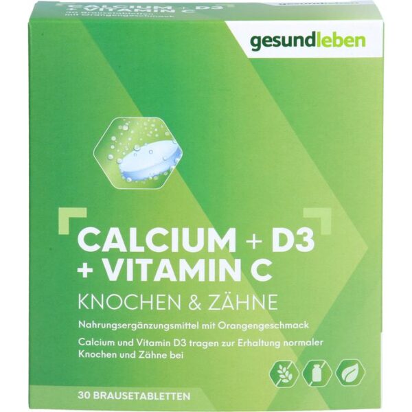 GESUND LEBEN Calcium 800 mg+D3+Vitamin C Br.-Tabl. 30 St.