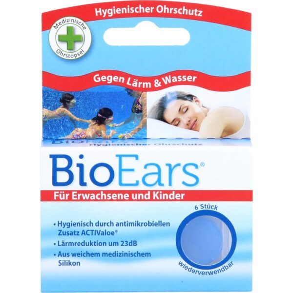 BIOEARS Silikon Ohrstöpsel antimikrobielle 6 St.