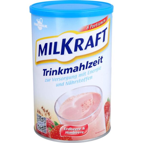 MILKRAFT Trinkmahlzeit Erdbeere-Himbeere Pulver 480 g