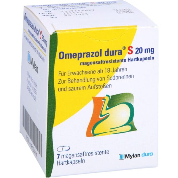 OMEPRAZOL dura S 20 mg magensaftresist.Hartkapseln 7 St.