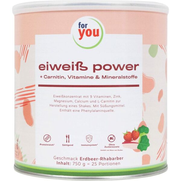 FOR YOU eiweiß power Erdbeere Pulver 750 g