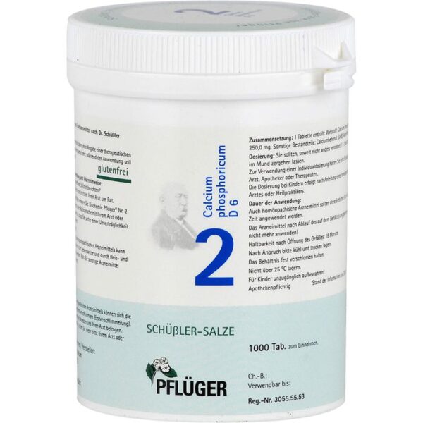 BIOCHEMIE Pflüger 2 Calcium phosphoricum D 6 Tabl. 1000 St.