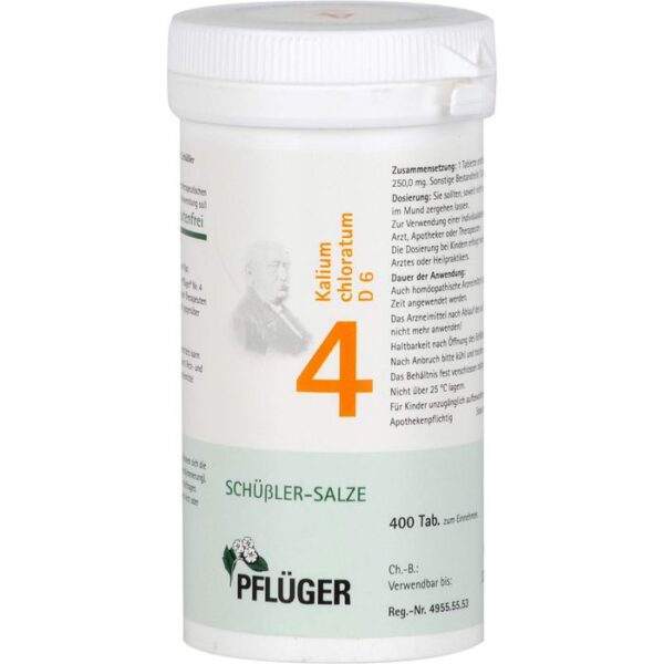 BIOCHEMIE Pflüger 4 Kalium chloratum D 6 Tabletten 400 St.