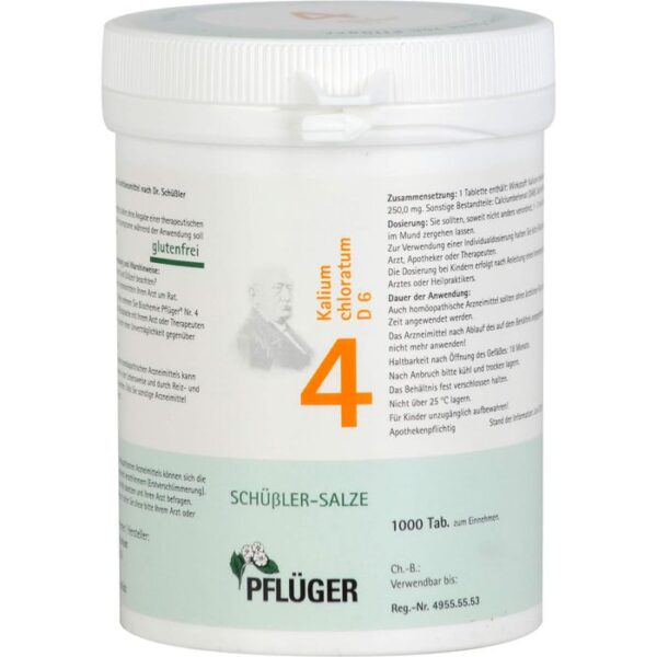 BIOCHEMIE Pflüger 4 Kalium chloratum D 6 Tabletten 1000 St.