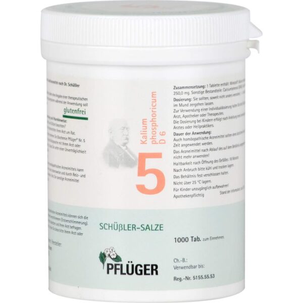 BIOCHEMIE Pflüger 5 Kalium phosphoricum D 6 Tabl. 1000 St.