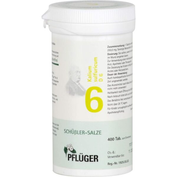 BIOCHEMIE Pflüger 6 Kalium sulfuricum D 6 Tabl. 400 St.