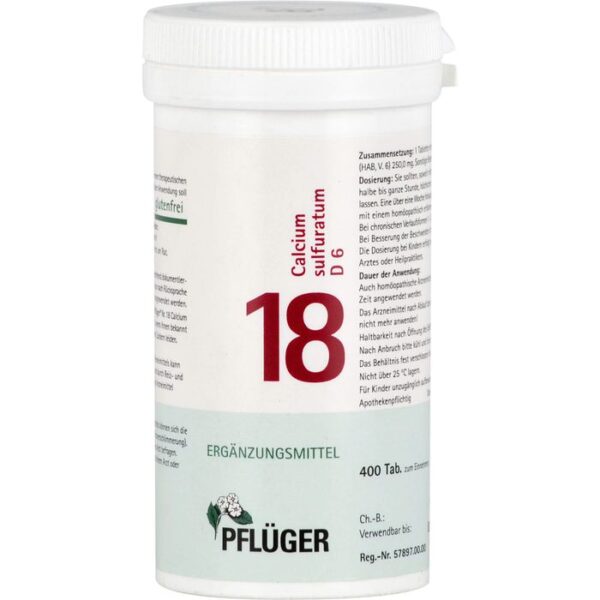 BIOCHEMIE Pflüger 18 Calcium sulfuratum D 6 Tabl. 400 St.