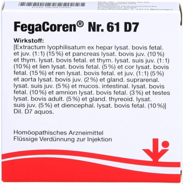 FEGACOREN Nr.61 D 7 Ampullen 10 ml