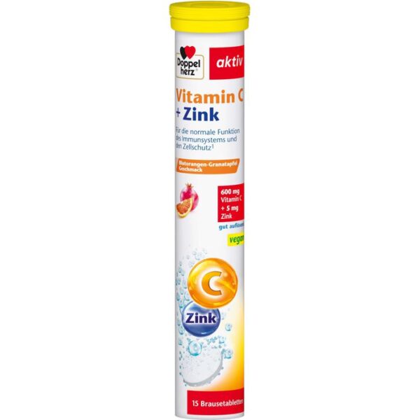 DOPPELHERZ Vitamin C+Zink Brausetabletten 15 St.