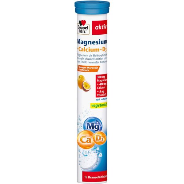 DOPPELHERZ Magnesium+Calcium+D3 Brausetabletten 15 St.