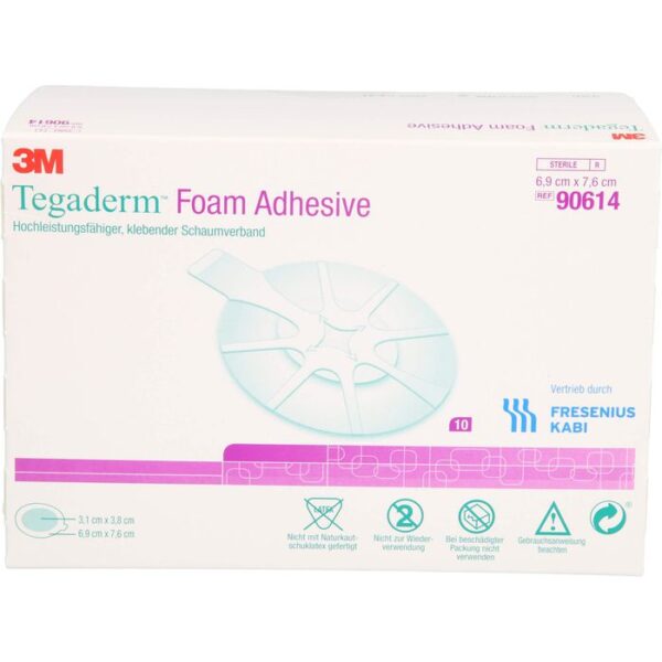 TEGADERM Foam Adhesive FK 6,9x7,6 cm oval 90614 10 St.