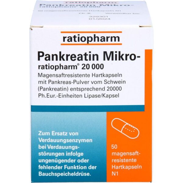 PANKREATIN Mikro-ratio.20.000 magensaftr.Hartkaps. 50 St.