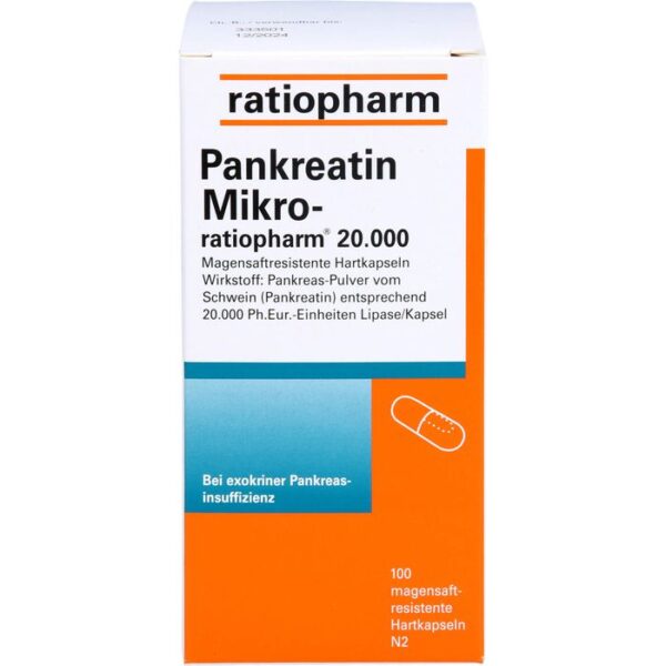 PANKREATIN Mikro-ratio.20.000 magensaftr.Hartkaps. 100 St.