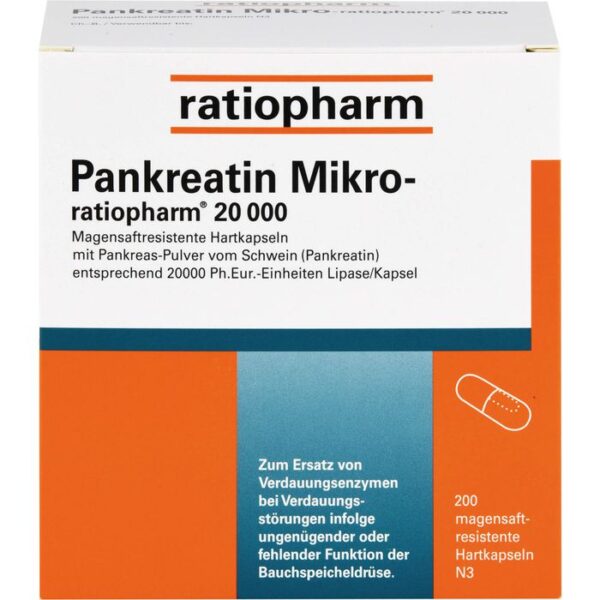 PANKREATIN Mikro-ratio.20.000 magensaftr.Hartkaps. 200 St.