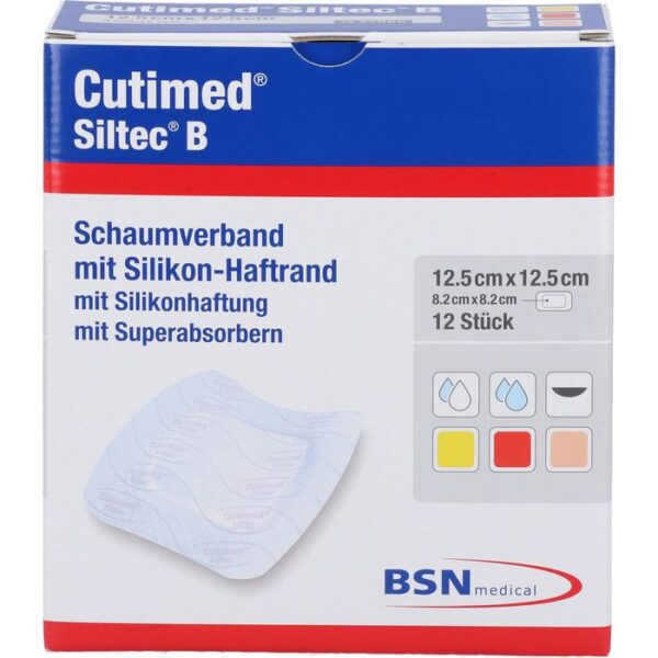 CUTIMED Siltec B Schaumverb.12,5x12,5 cm m.Haftr. 12 St.