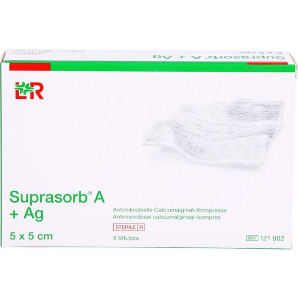 SUPRASORB A+Ag Antimik.Cal.Alginat Kompr.5x5 cm 8 St.