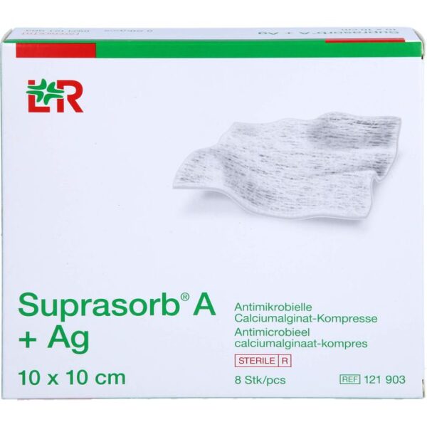 SUPRASORB A+Ag Antimik.Cal.Alginat Kompr.10x10 cm 8 St.