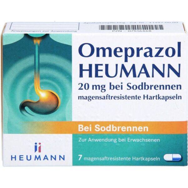 OMEPRAZOL Heumann 20 mg b.Sodbr.magensaftr.Hartk. 7 St.