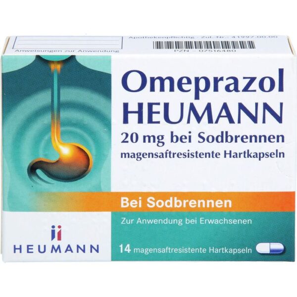 OMEPRAZOL Heumann 20 mg b.Sodbr.magensaftr.Hartk. 14 St.