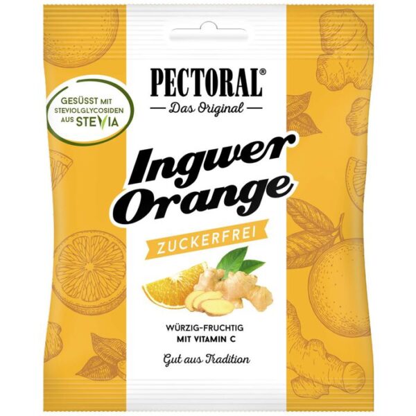 PECTORAL Ingwer Orange Bonbons zuckerfrei 60 g