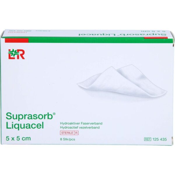 SUPRASORB Liquacel hydroakt.Faserverb.5x5 cm 8 St.