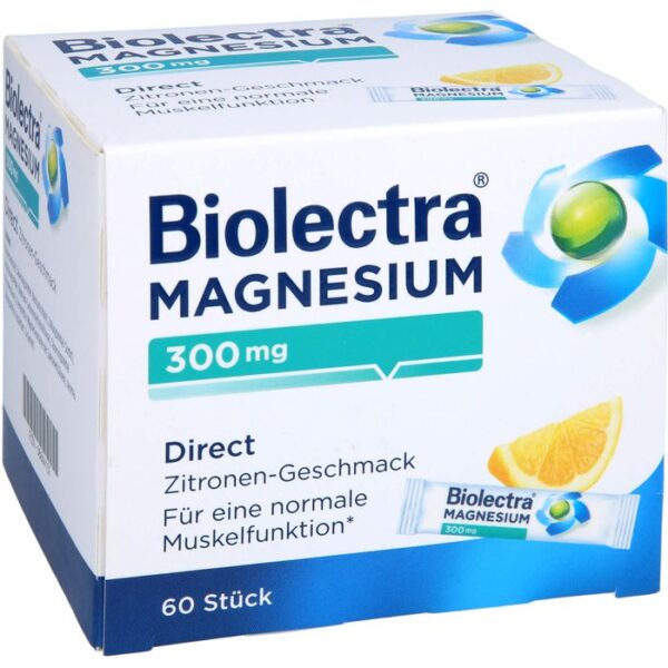 BIOLECTRA Magnesium 300 mg Direct Zitrone Sticks 60 St.