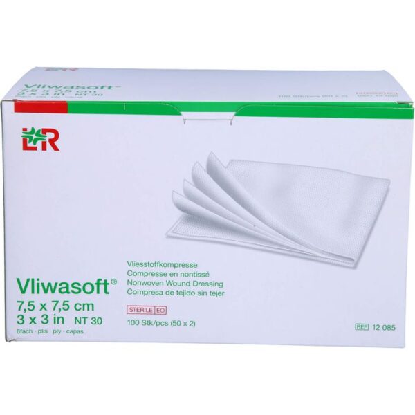 VLIWASOFT Vlieskompressen steril 7,5x7,5 cm 6l. 100 St.