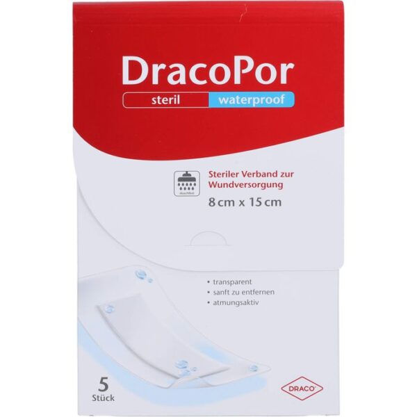 DRACOPOR waterproof Wundverband 8x15 cm steril 5 St.