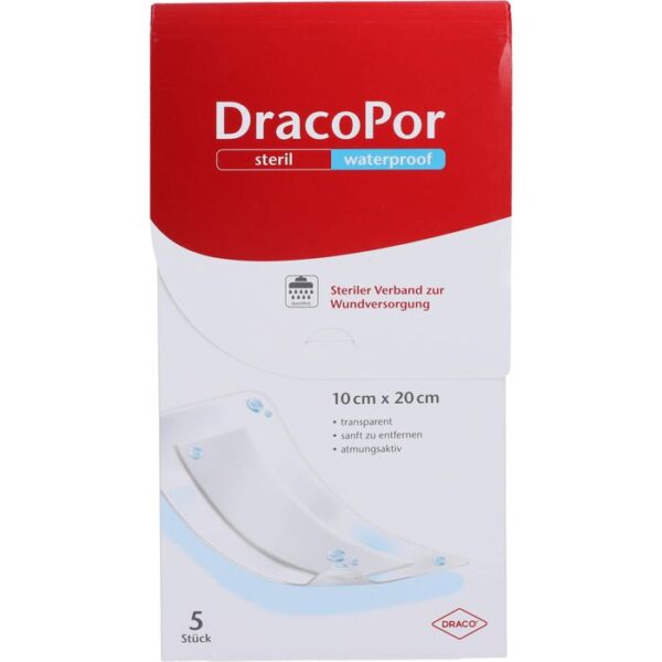 DRACOPOR waterproof Wundverband 10x20 cm steril 5 St.