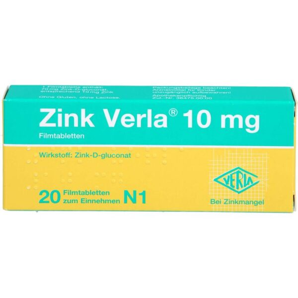 ZINK VERLA 10 mg Filmtabletten 20 St.