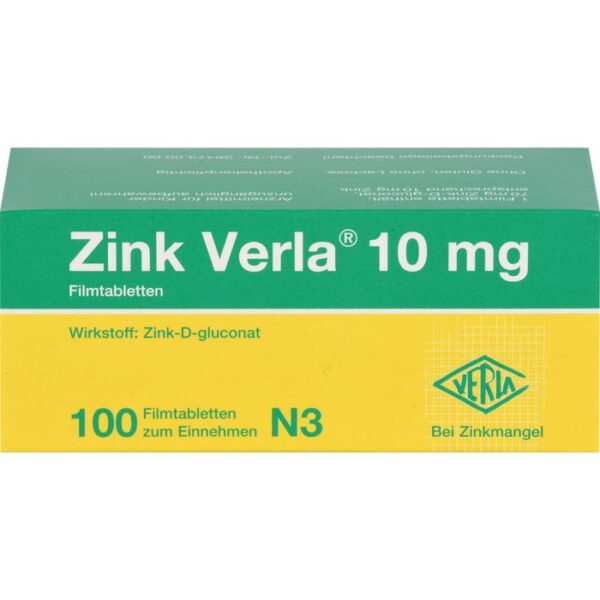 ZINK VERLA 10 mg Filmtabletten 100 St.