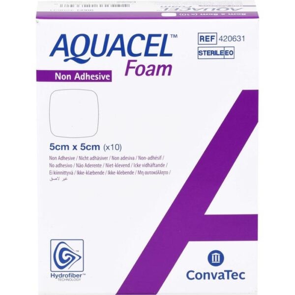 AQUACEL Foam nicht adhäsiv 5x5 cm Verband 10 St.