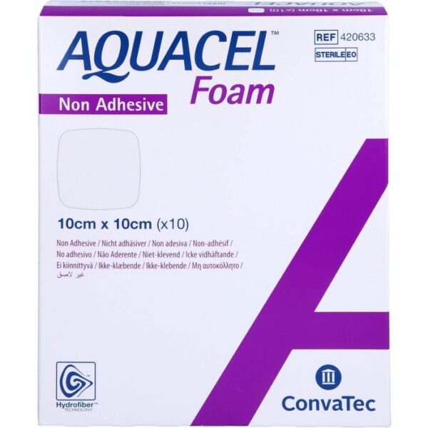 AQUACEL Foam nicht adhäsiv 10x10 cm Verband 10 St.